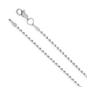 1.5mm Rhodium-Plated Sterling Silver Solid Bead Chain Necklace, 18 In